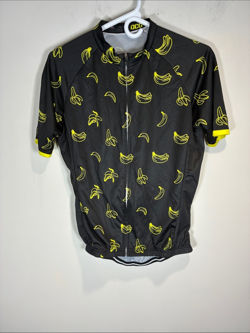 OCG Banana Print Cycling Jersey & Bib Shorts Set XL Bike Kit Black - Picture 6 of 7